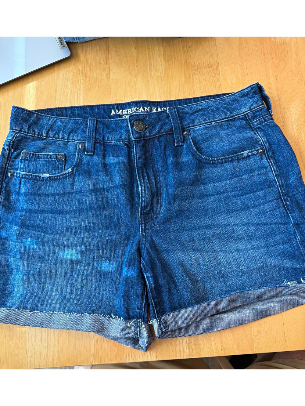 American Eagle Outfitters Boy Midi Women’s Blue Mid Rise Denim Shorts 10